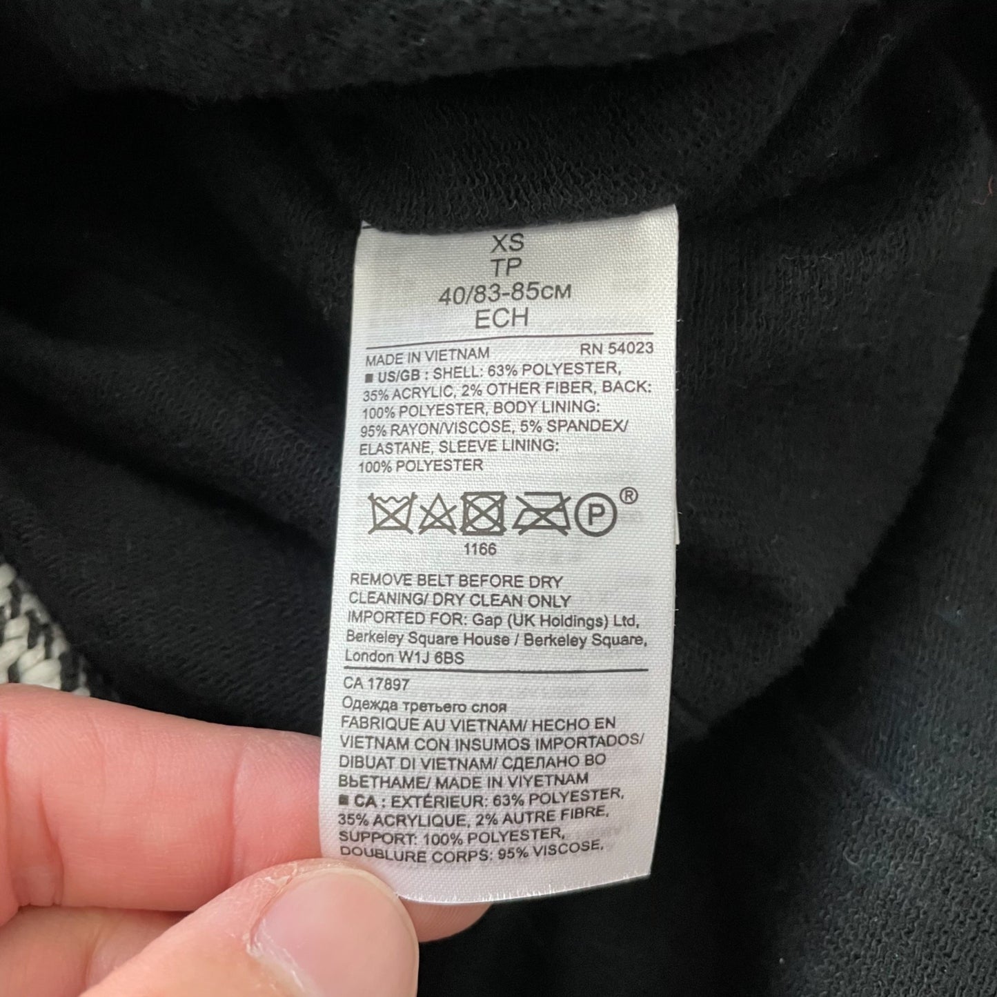 Banana Republic Black White Belted Peacoat Women's Size XS