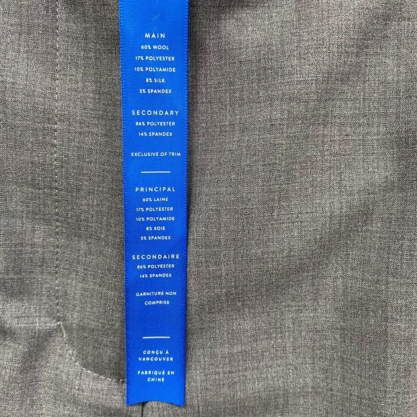 Kit And Ace Gray Bermuda Career Shorts Size 4 Wool Silk Blend