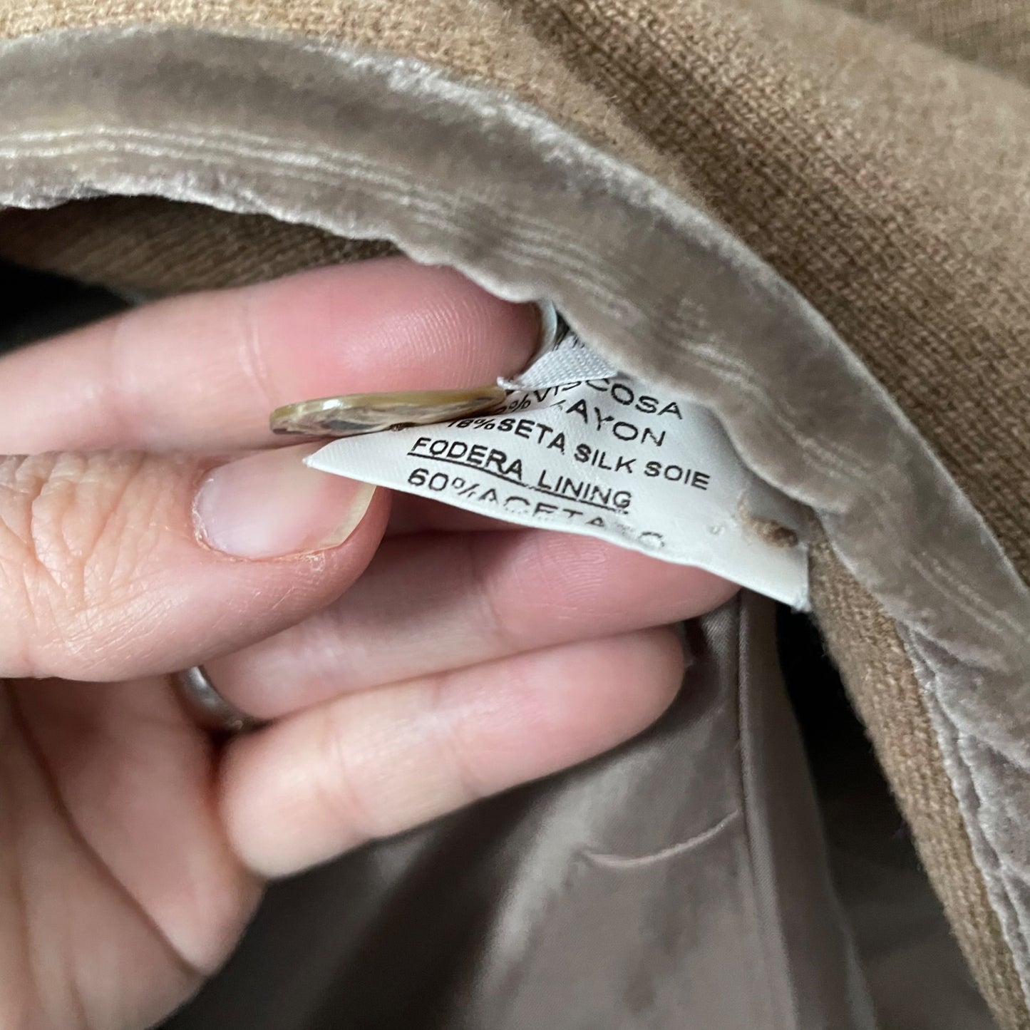 Roberto Collina Camel Lambs Wool Silk Blend Blazer Women's Size Small Classic