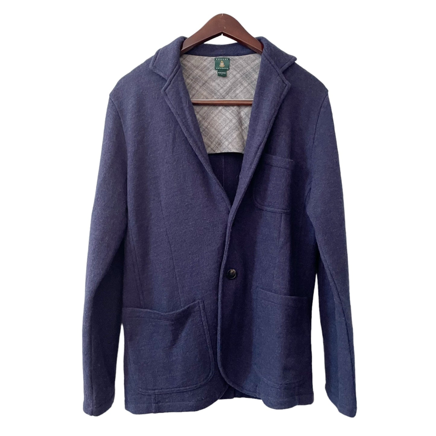 Robert Talbott Blue 100% Pure New Wool Blazer Women's Size Large Made in Italy