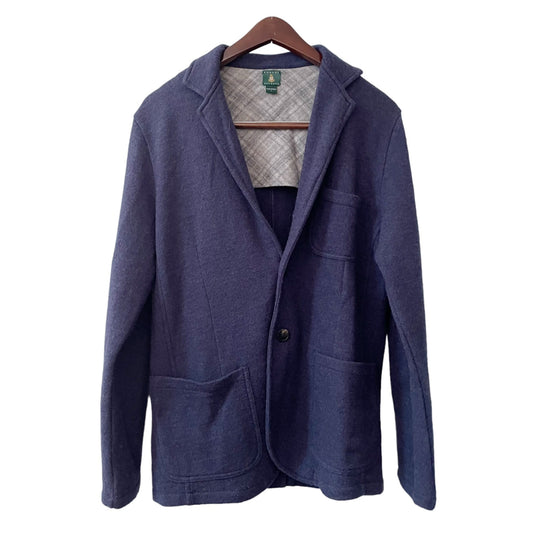 Robert Talbott Blue 100% Pure New Wool Blazer Women's Size Large Made in Italy