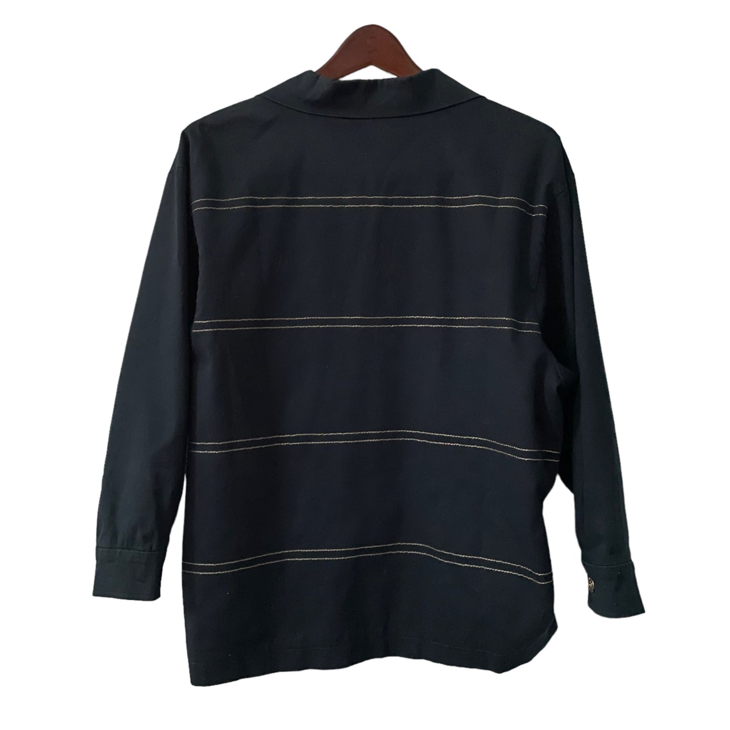 St. John Sport Dark Navy Toggle Up Jacket Size Petite 2P Classic Gold Hardware