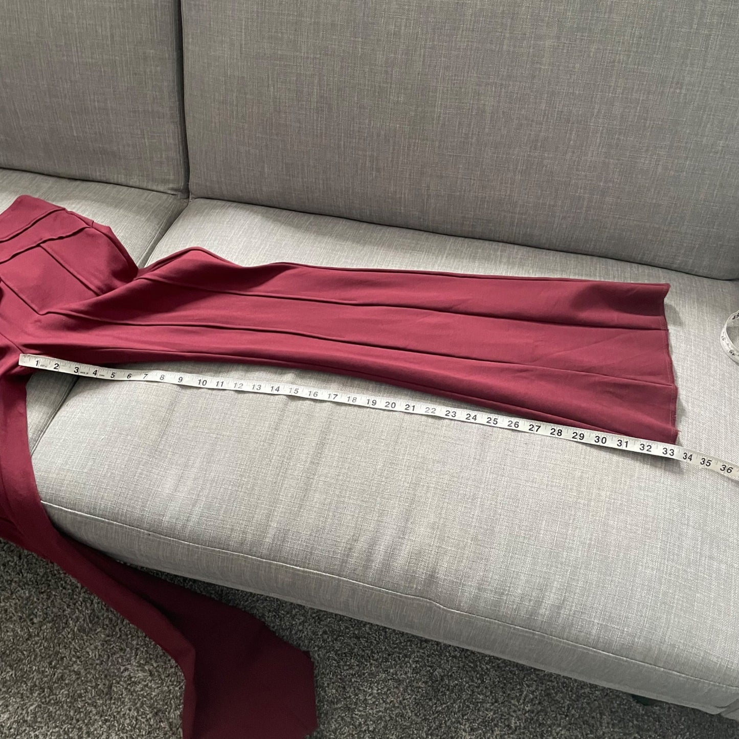 Free People Burgundy Ponte Knit High Rise Flare Pants Women's Size 4 Boho