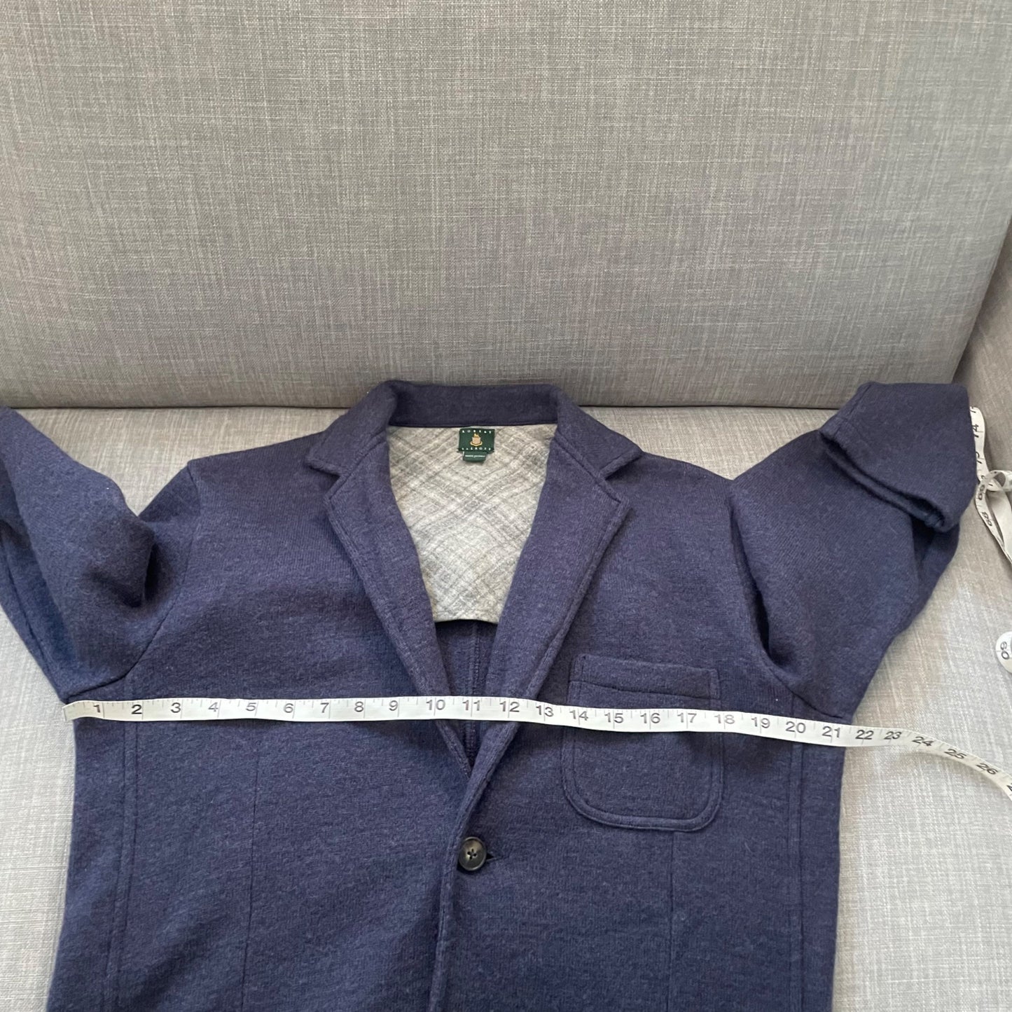 Robert Talbott Blue 100% Pure New Wool Blazer Women's Size Large Made in Italy