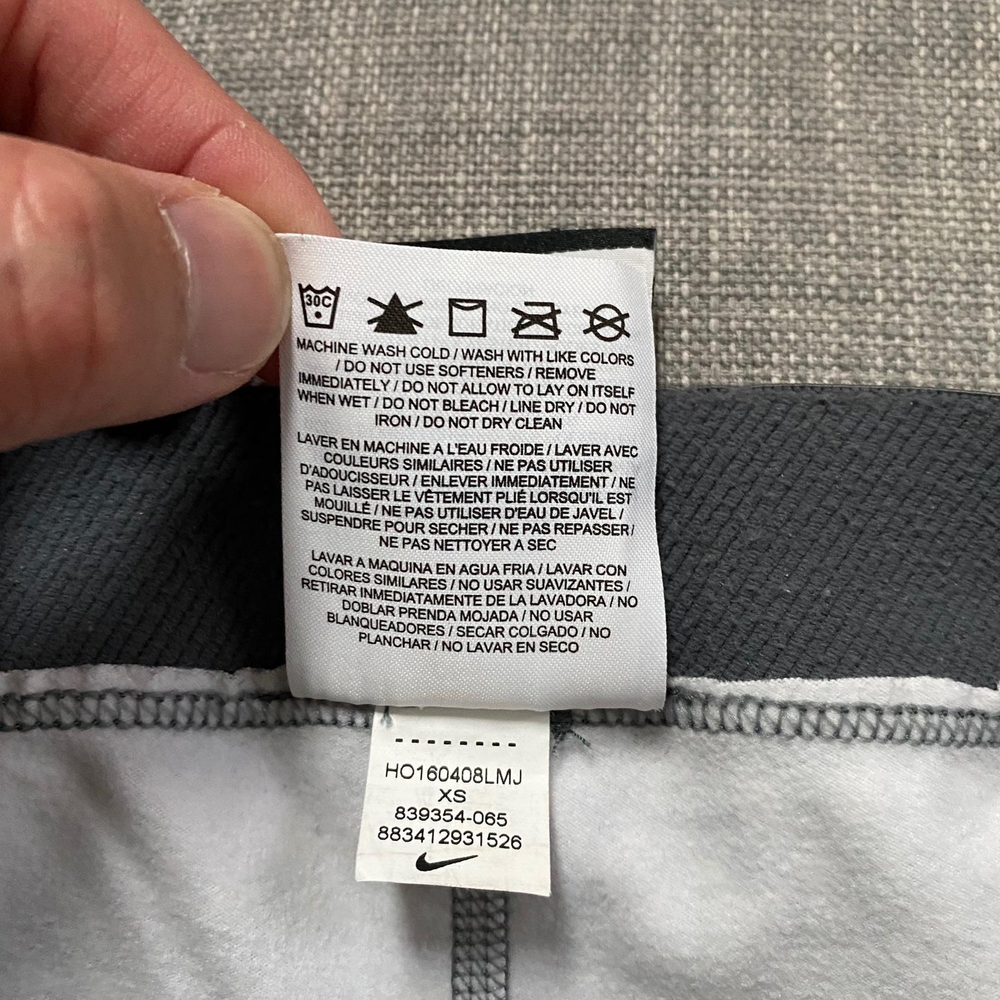 Nike Pro Hyperwarm Gray Multicolor Tights Size XS Gray Geometric Print