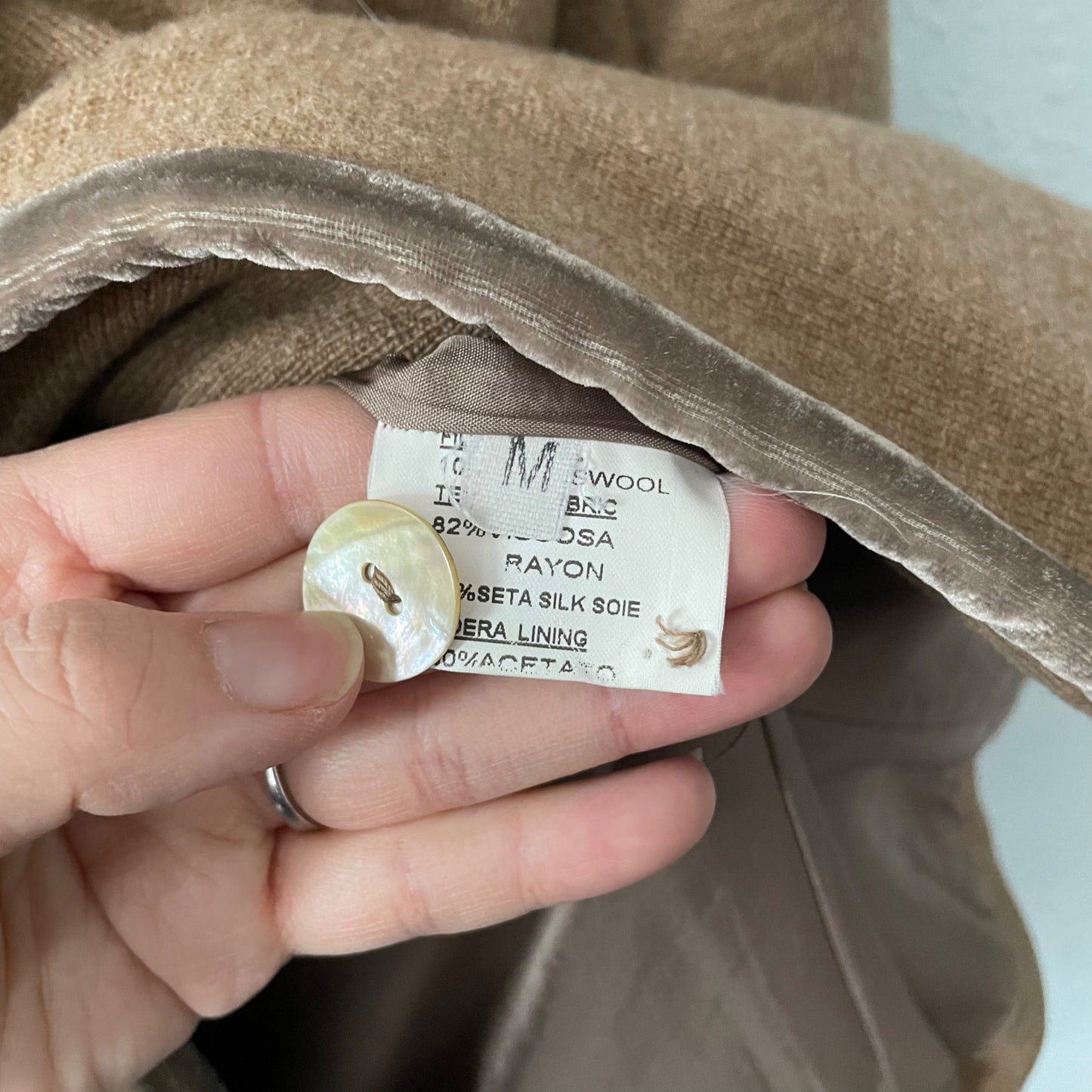 Roberto Collina Camel Lambs Wool Silk Blend Blazer Women's Size Small Classic