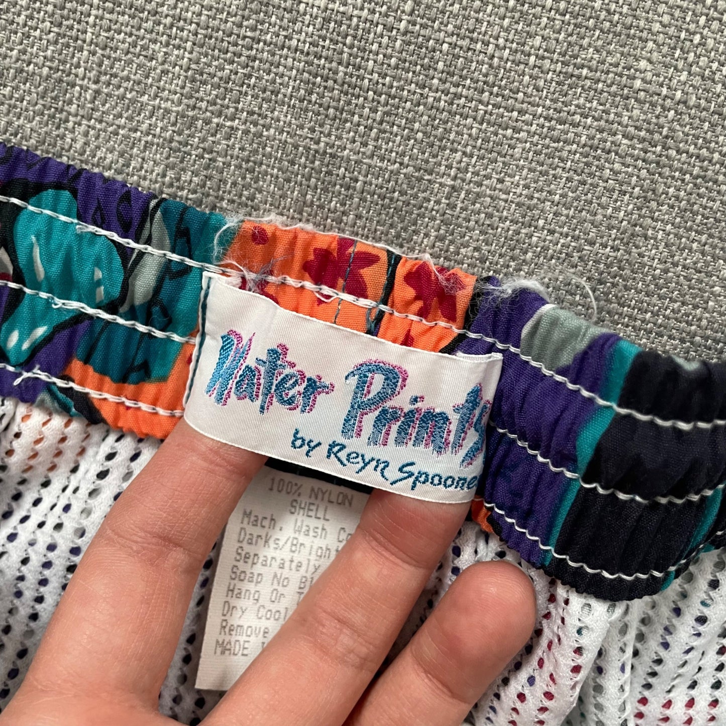 RARE Water Prints by Reyn Spooner Retro Hawaiian Print Swim Trunks Men's Large