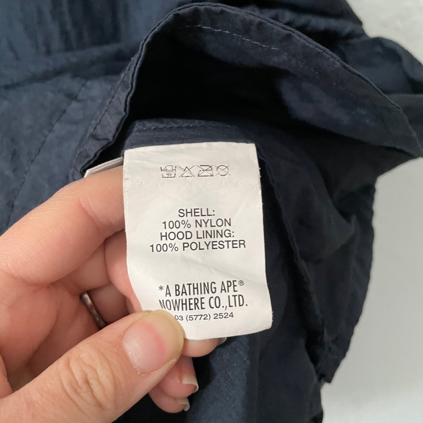 AAPE Blue Hooded Graphic Logo Windbreaker Jacket Men's Small By A Bathing Ape