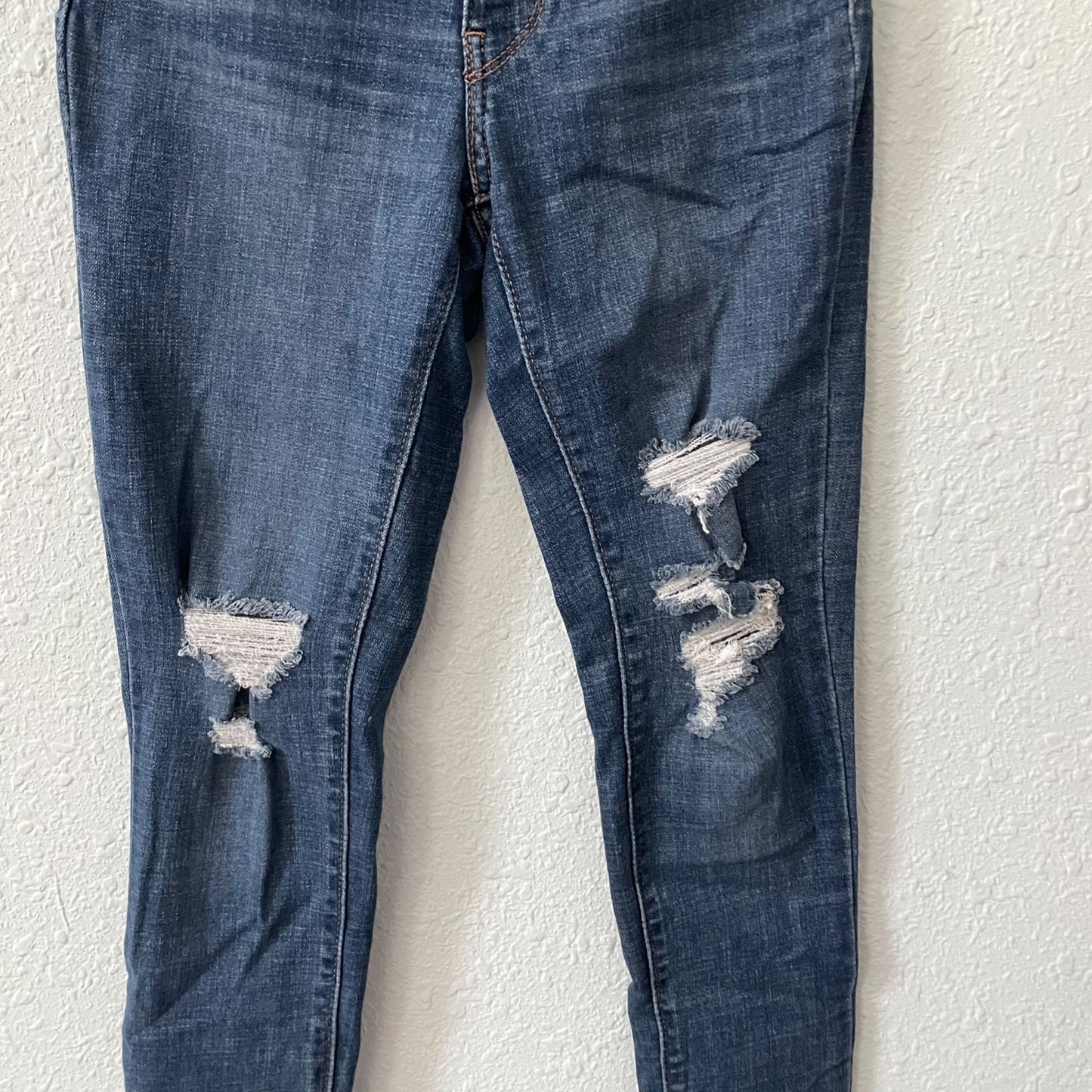Levi's 721 High Rise Distressed Skinny Blue Jeans Women's Size 24 Pockets Denim