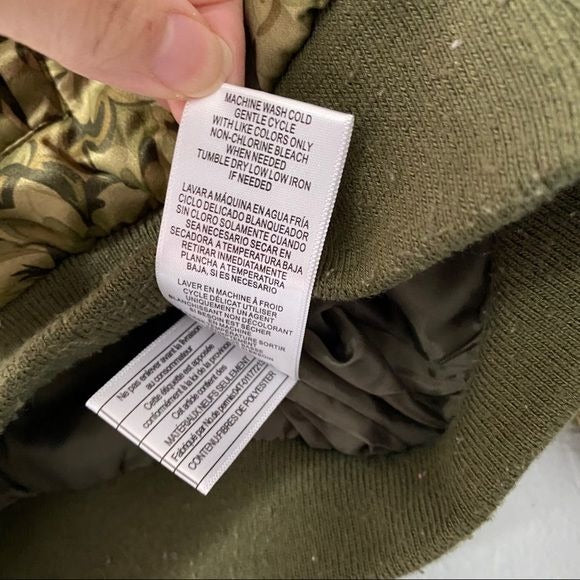 Limited Too Camo Patches Full Zip Bomber Jacket Youth Girl's Size 4 Casual