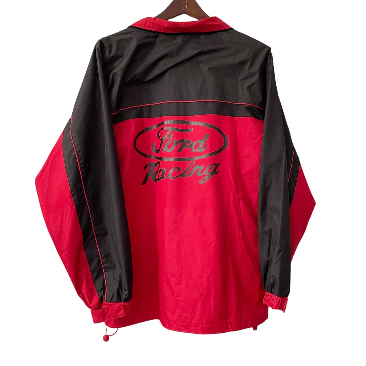 Kenpo Ford Racing Red Black Full Zip Jacket Men's Size Medium Lightweight Casual