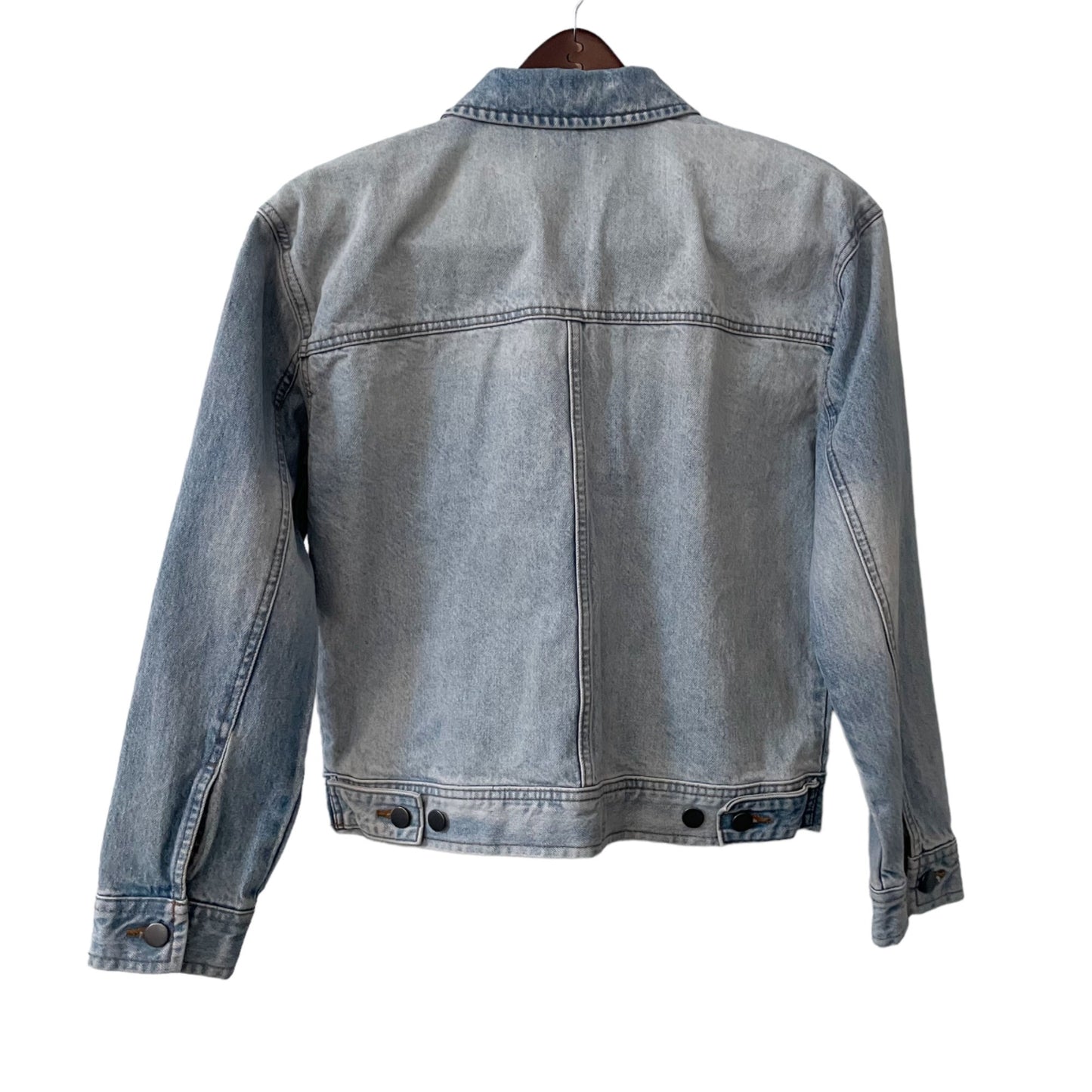 Something Navy Blue Light Wash Denim Jean Jacket Women's Size XS Casual Cotton