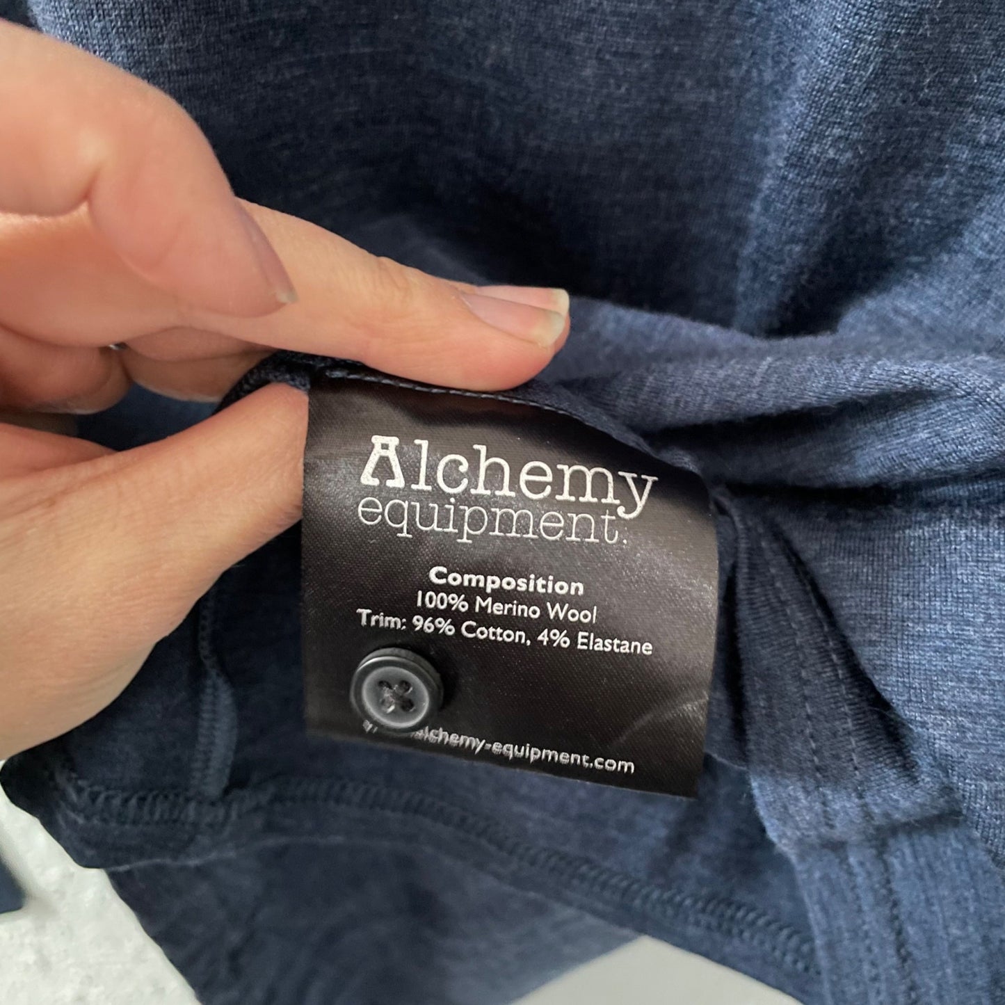 Alchemy Equipment Blue 100% Merino Wool Long Sleeve Sweater Men's Size Small