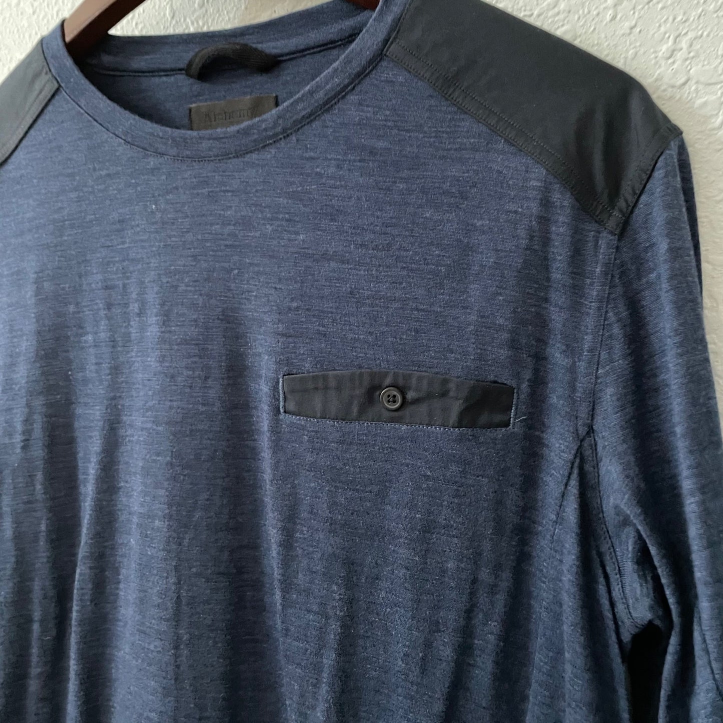 Alchemy Equipment Blue 100% Merino Wool Long Sleeve Sweater Men's Size Small