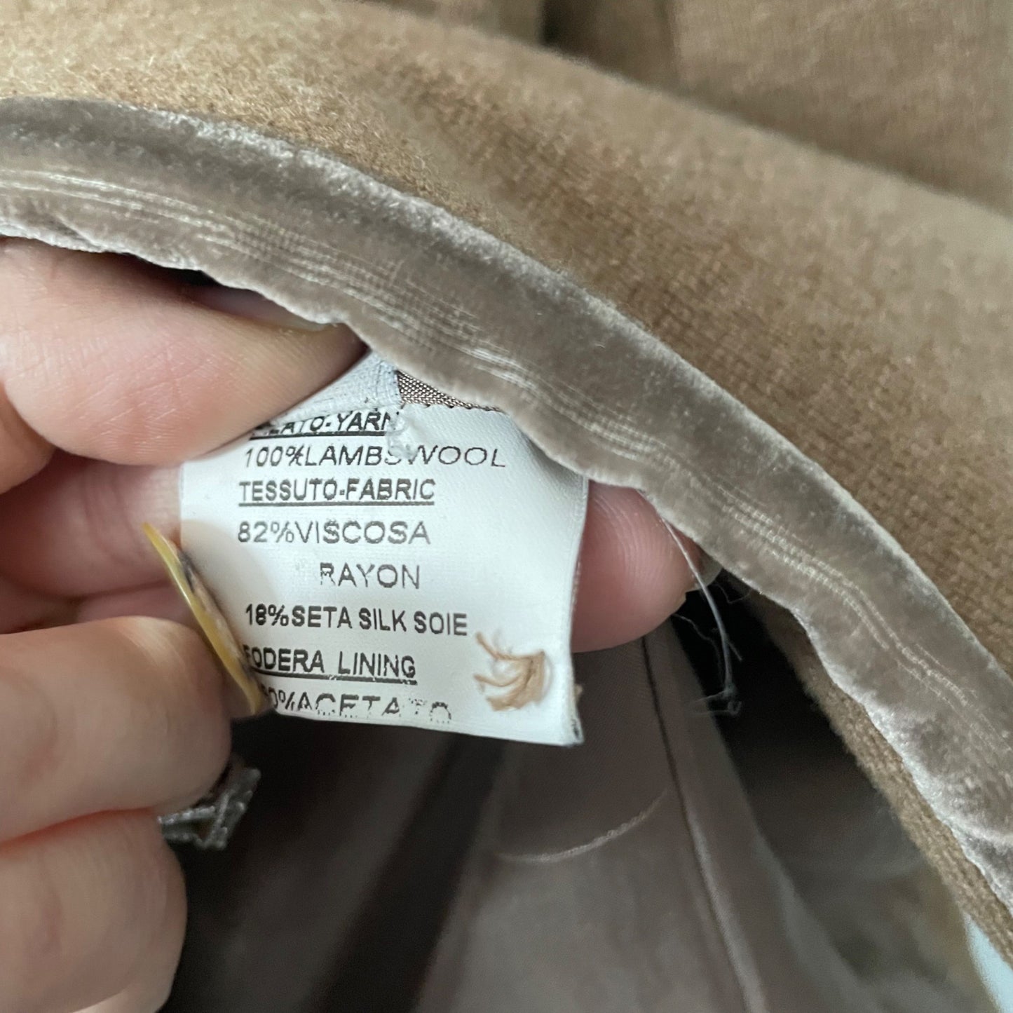 Roberto Collina Camel Lambs Wool Silk Blend Blazer Women's Size Small Classic