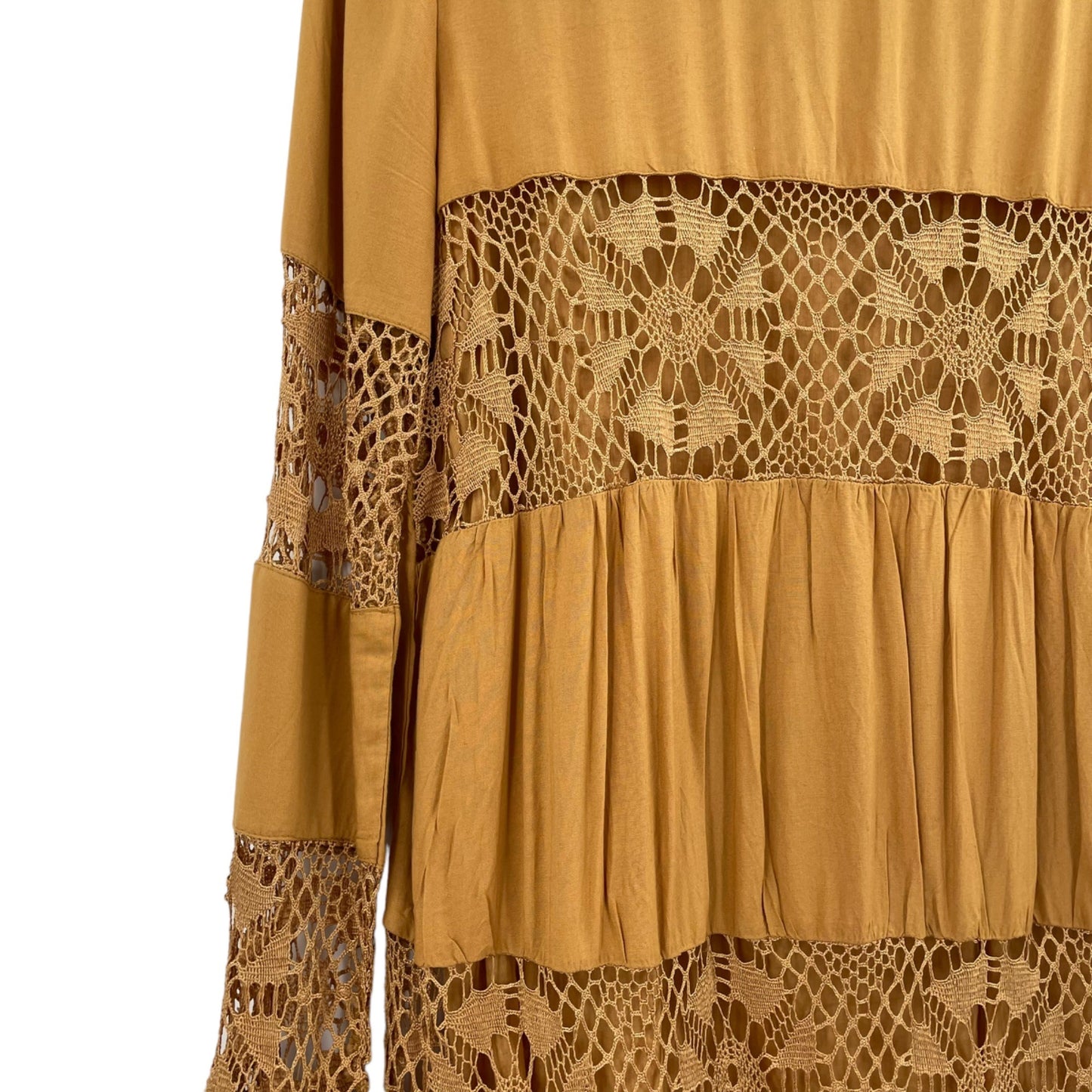 Revolve Tularosa Berkley Yellow Crochet Lace Long Sleeve Dress Womens Medium