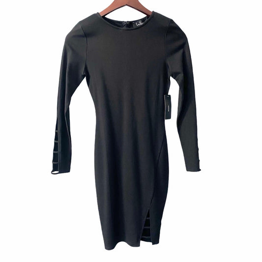 NWT Lulus Black Long Sleeve Cutout Dress Womens Small LBD Going Out Party Baddie