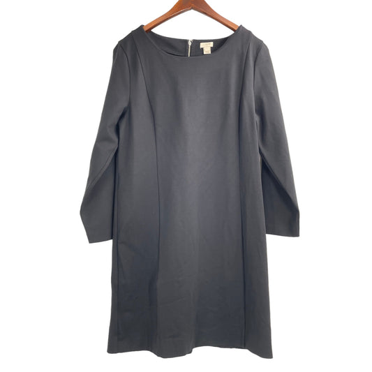 J. Crew Factory Black Long Sleeve Sheath Dress Womens Large Classic Minimalist