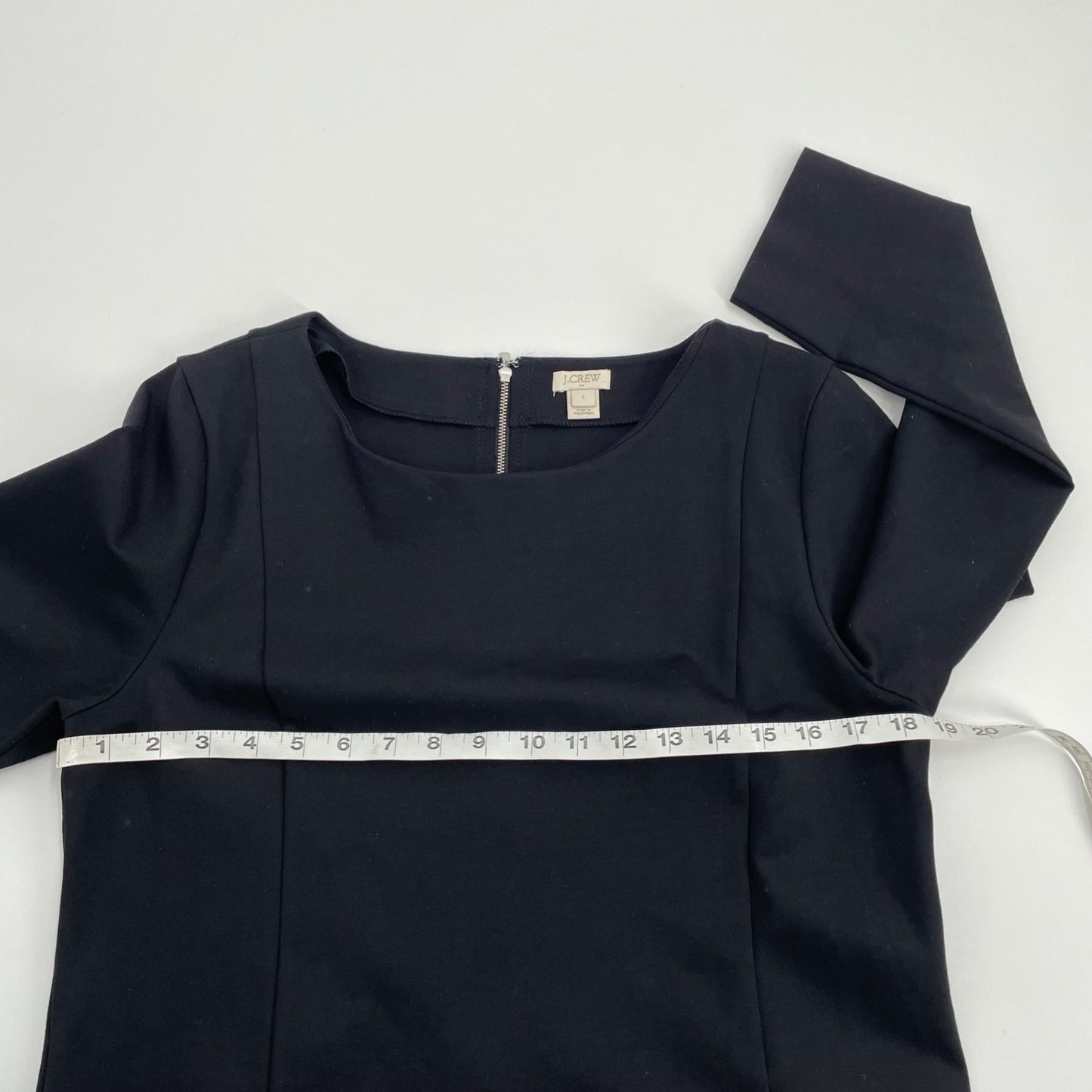 J. Crew Factory Black Long Sleeve Sheath Dress Womens Large Classic Minimalist
