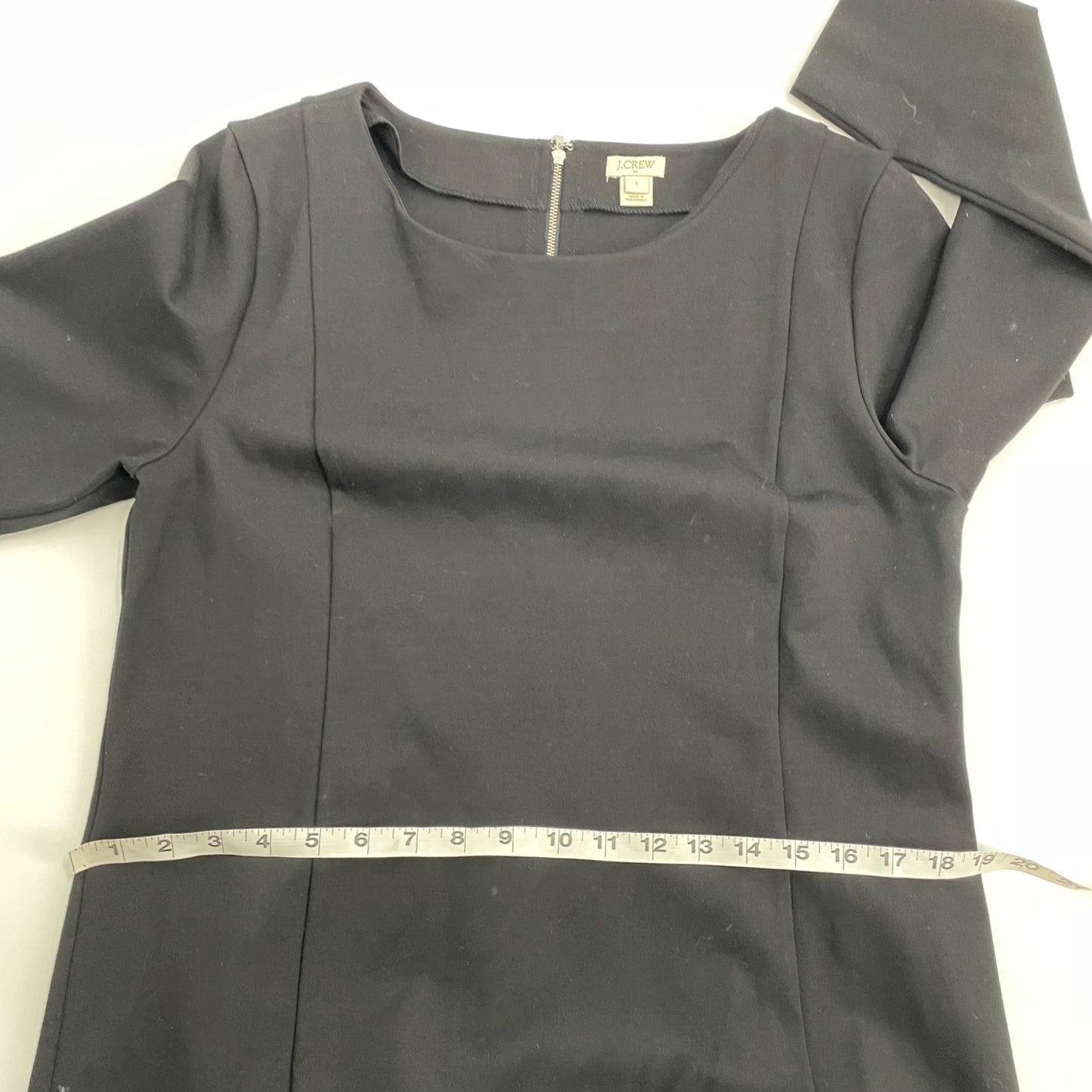 J. Crew Factory Black Long Sleeve Sheath Dress Womens Large Classic Minimalist