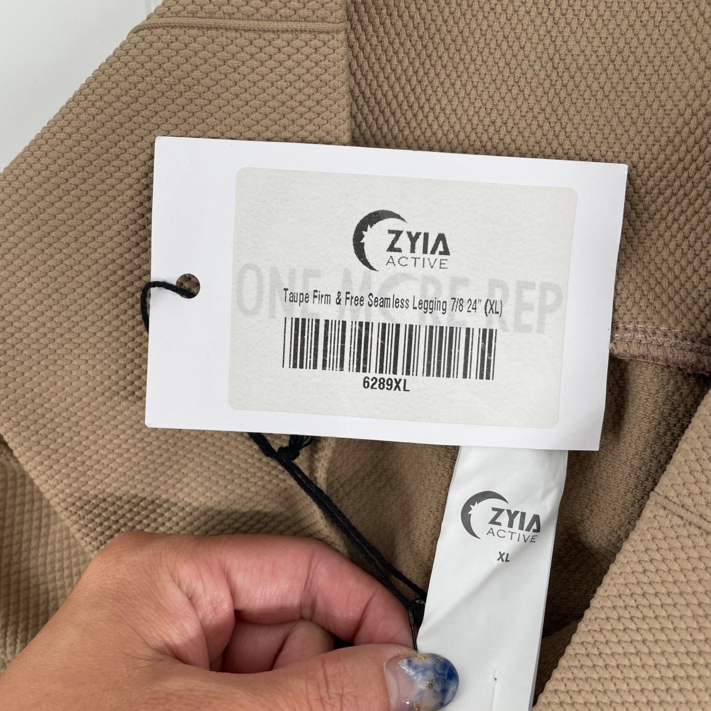 NWT Zyia Firm & Free Seamless Leggings 7/8 Womens Size XL Athleisure Taupe