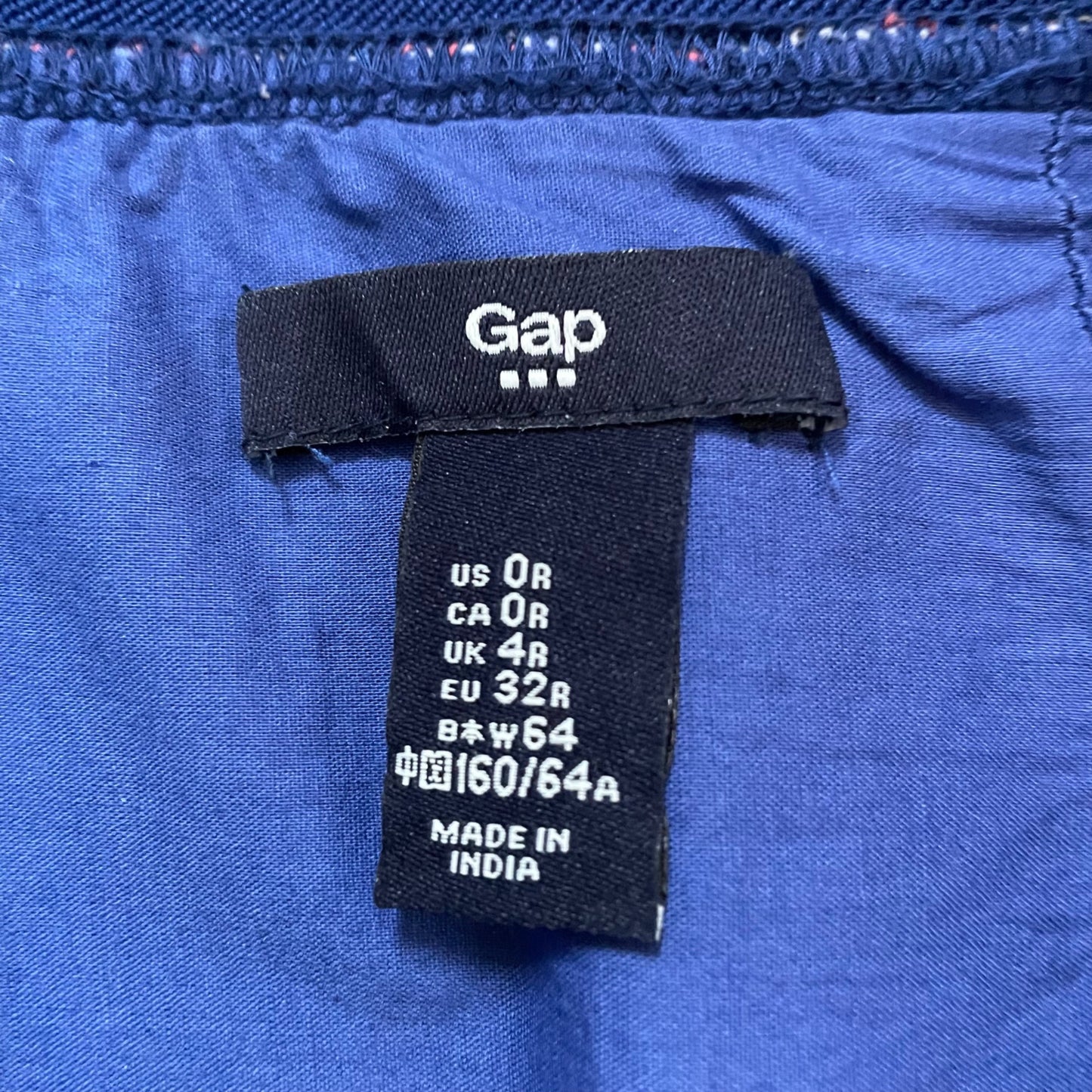 GAP Factory Chevron Striped Blue Red Short Pencil Skirt Womens 0R Elastic Waist