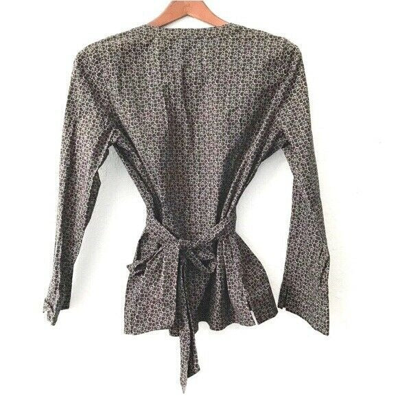 Motherhood Maternity Waist Tie Shirt Womens Size Small Split Neck Geometric