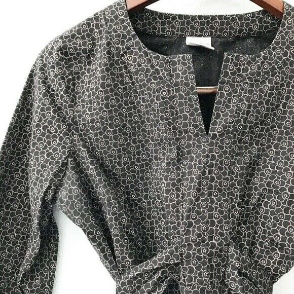 Motherhood Maternity Waist Tie Shirt Womens Size Small Split Neck Geometric