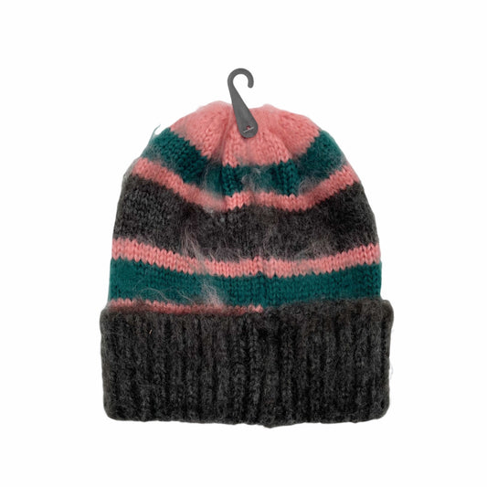 NWT Topshop Striped Beanie Winter Hat Fuzzy Multicolor Casual Normcore Cozy