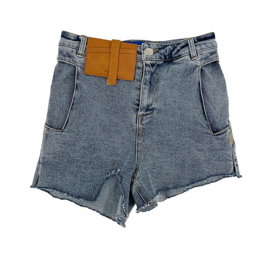 Ader Error Korean Cinder Leather Pocket High Rise Denim Shorts Womens Size 24