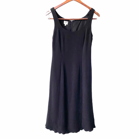 Armani Collezioni Black Silk Sleeveless Dress Womens 6 Old Money Quiet Luxury