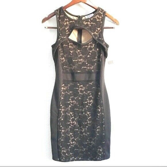NWT Little Black Dress Dress Lace Body Con Cut Out Party Womens XS JustFab Sexy
