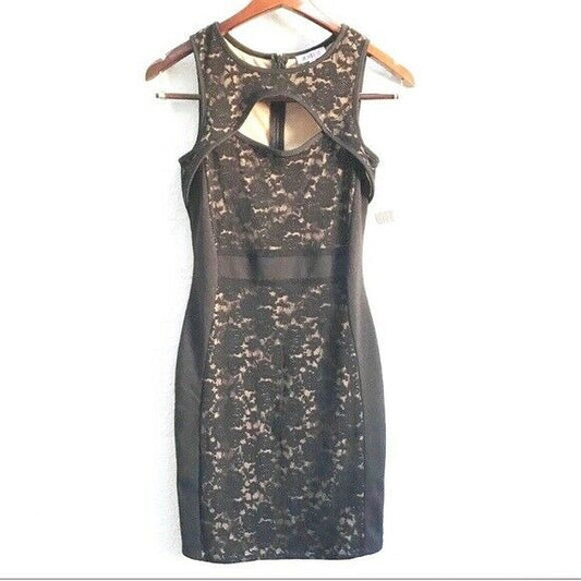 NWT Little Black Dress Dress Lace Body Con Cut Out Party Womens XS JustFab Sexy