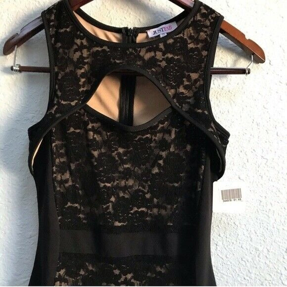 NWT Little Black Dress Dress Lace Body Con Cut Out Party Womens XS JustFab Sexy