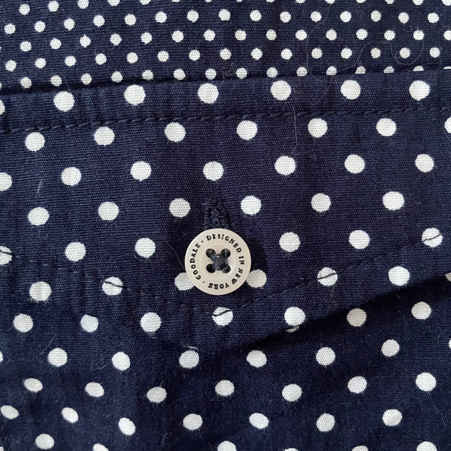 Goodale Blue White Polka Dot Button Up Formal Vest Mens Size Medium Suit Wear