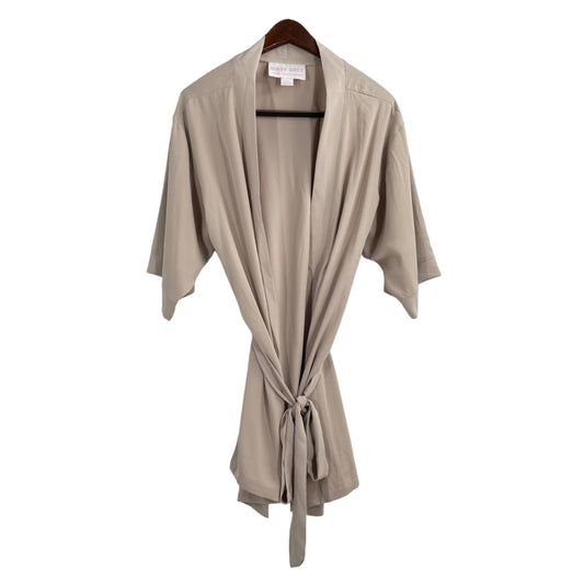 Birdy Grey Blush Pink Waist Tie Robe Womens Size XS/S Loungewear Silky Feminine