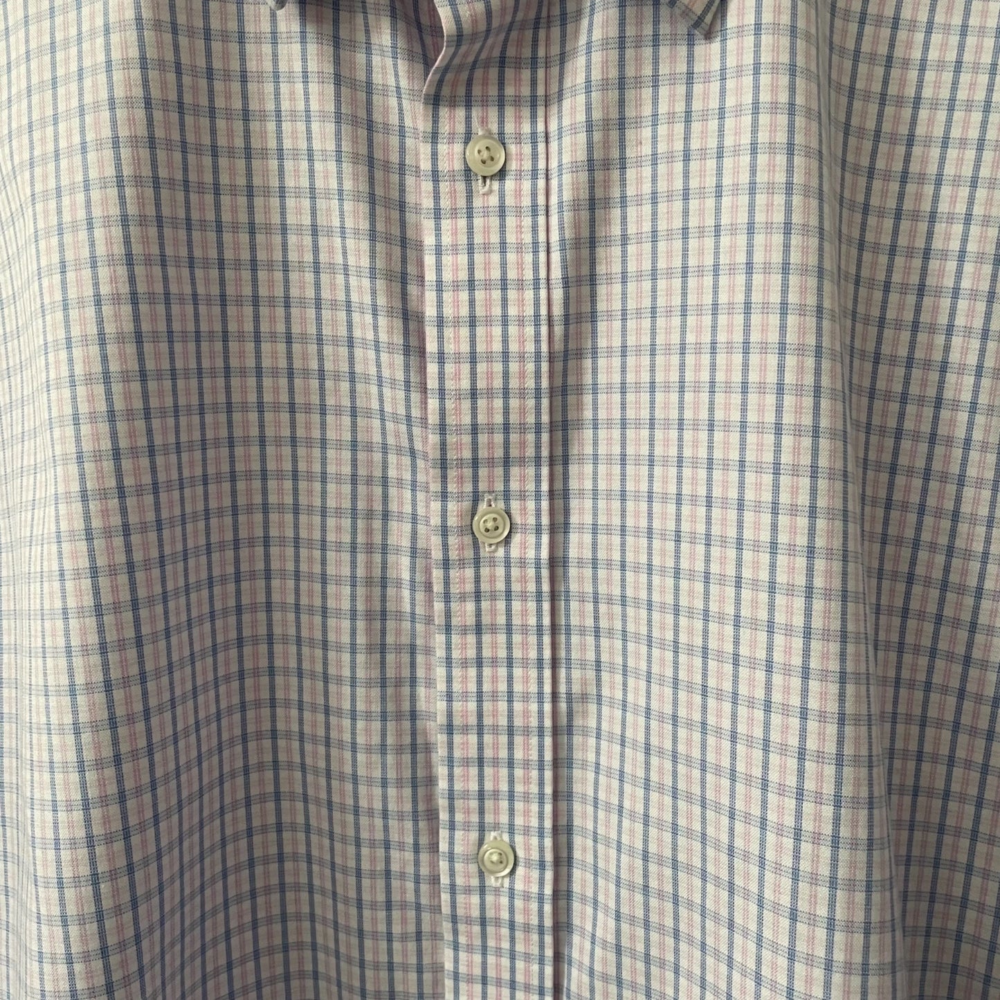 Jos A. Bank 1905 Non-Iron Slim Fit Grid Button Up Shirt Mens 15.5 Classic Work