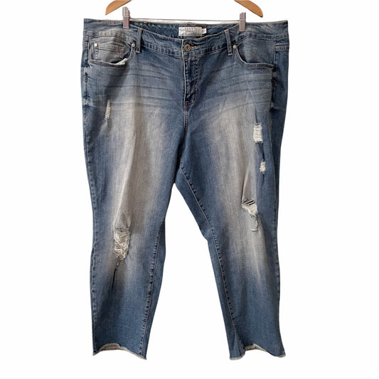 Torrid Boyfriend Distressed Raw Hem Jeans Womens Plus Size 26 Casual