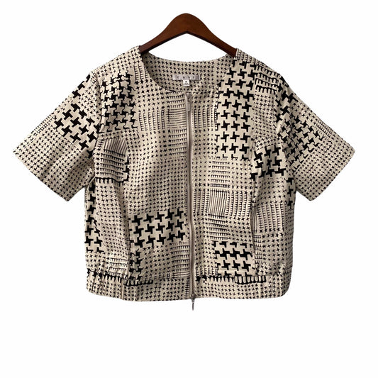 Cabi Coupe Houndstooth Bomber Jacket Womens Size Medium Style 931 Full Zip