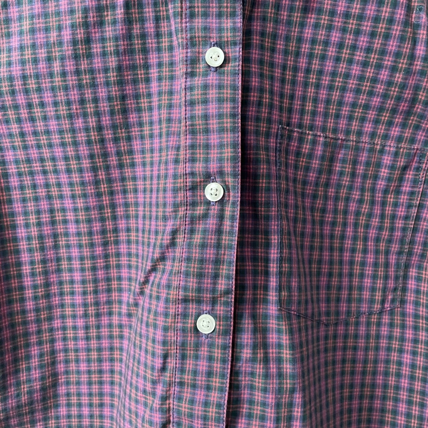 Lark & Wolff Purple Grid Print Button Up Shirt Womens Size XS Academia Retro