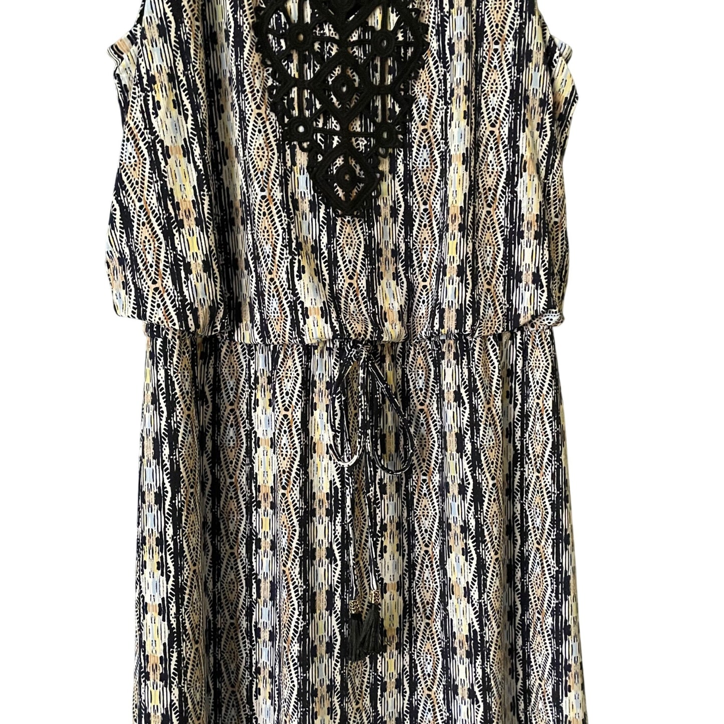 White House Black Market Crochet Blouson Sleeveless Dress Womens Small Boho Chic