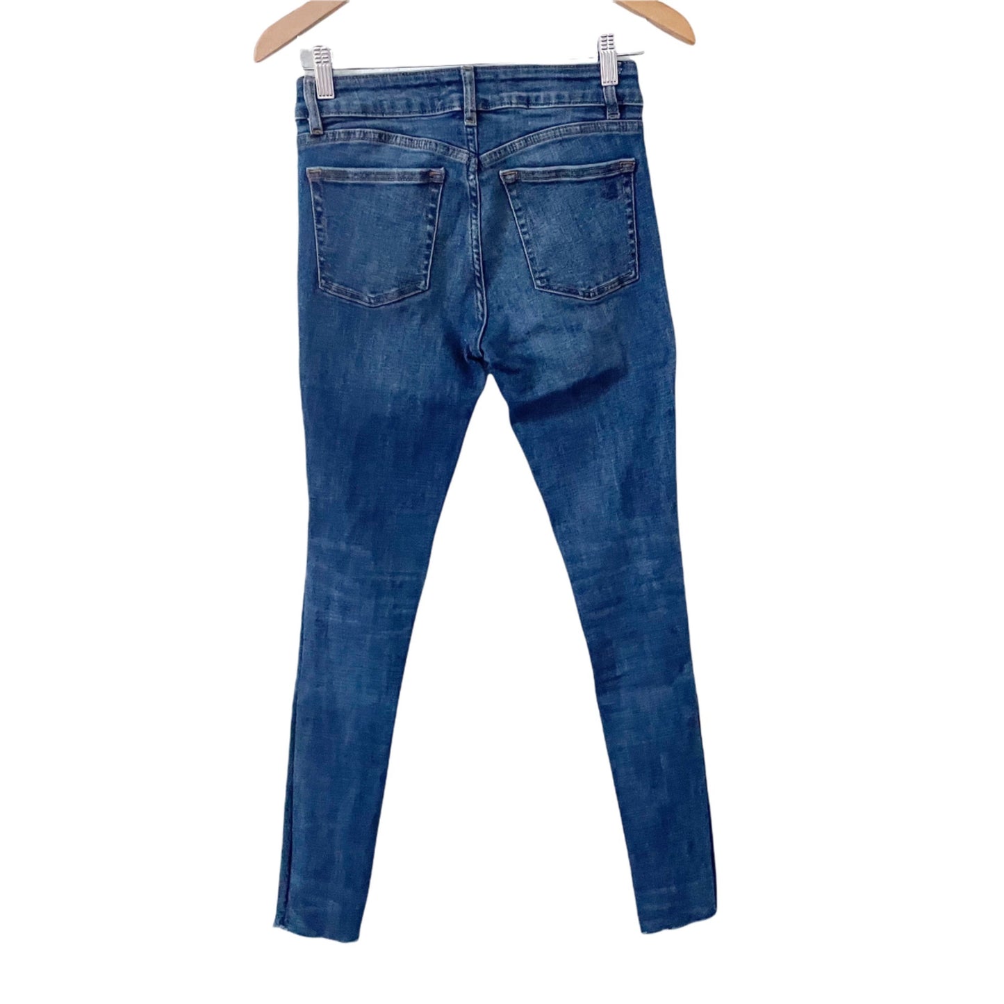 DL1961 Distressed Florence Instasculpt Raw Hem Skinny Jeans Womens 25 Mid Rise
