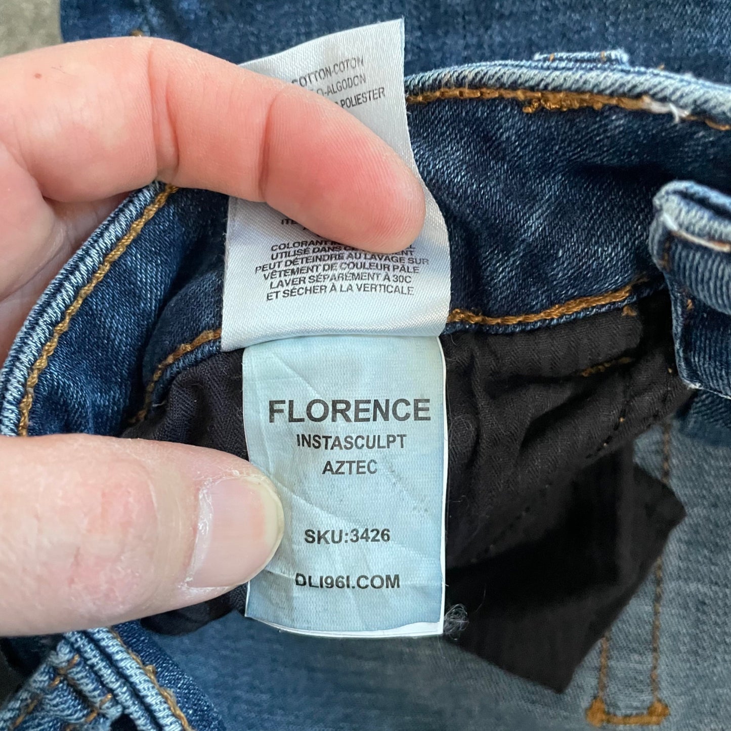 DL1961 Distressed Florence Instasculpt Raw Hem Skinny Jeans Womens 25 Mid Rise