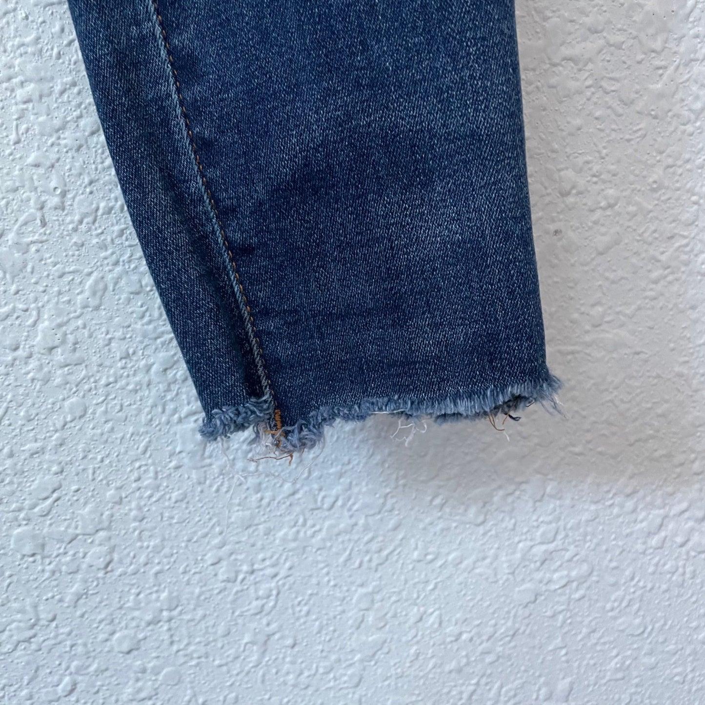 DL1961 Distressed Florence Instasculpt Raw Hem Skinny Jeans Womens 25 Mid Rise