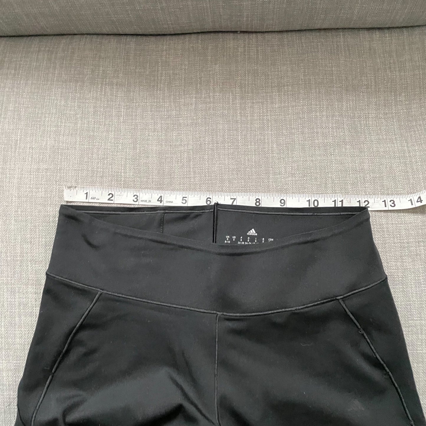 Adidas Climalite Black Mid Rise Leggings Mesh Womens Small Geometric Athletic