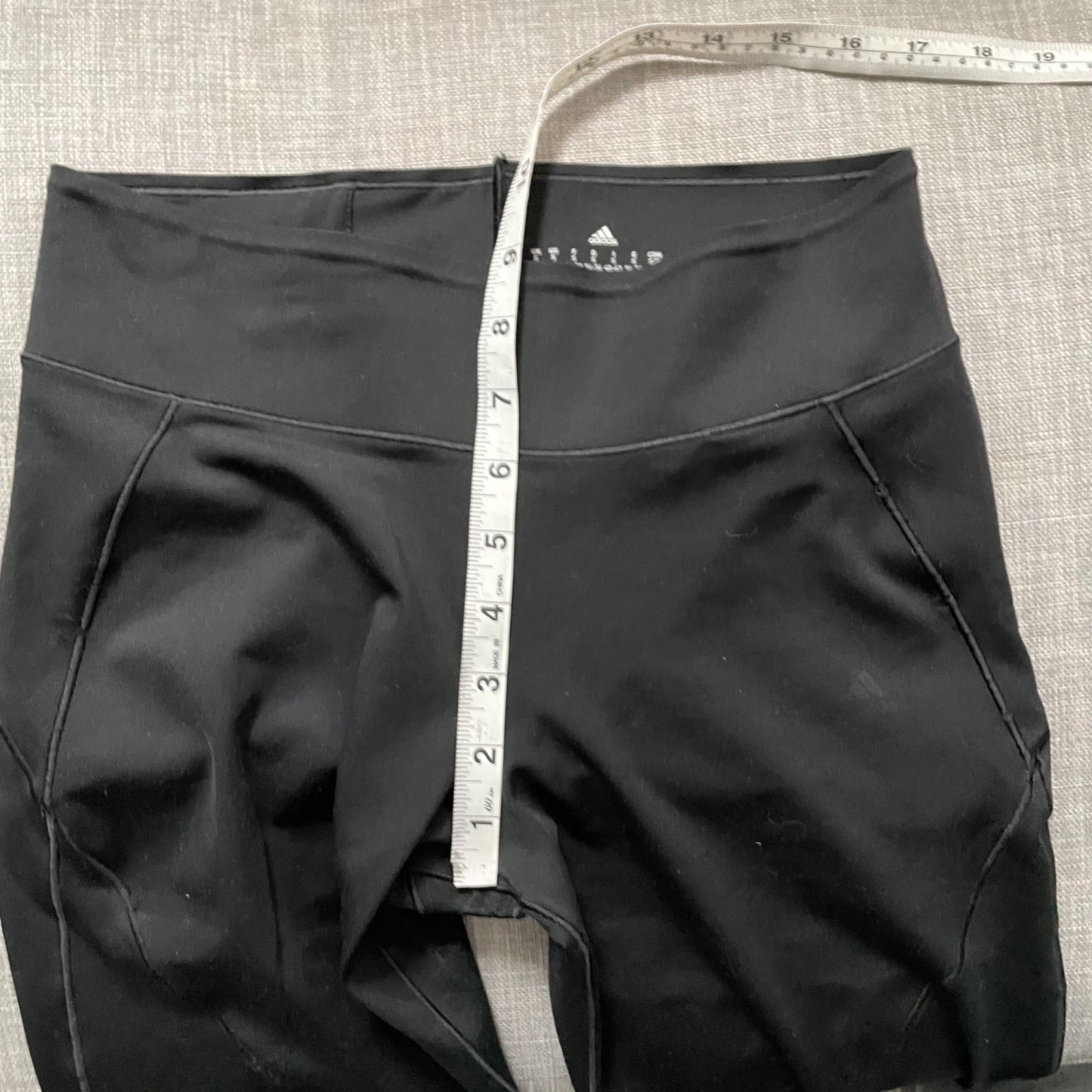 Adidas Climalite Black Mid Rise Leggings Mesh Womens Small Geometric Athletic