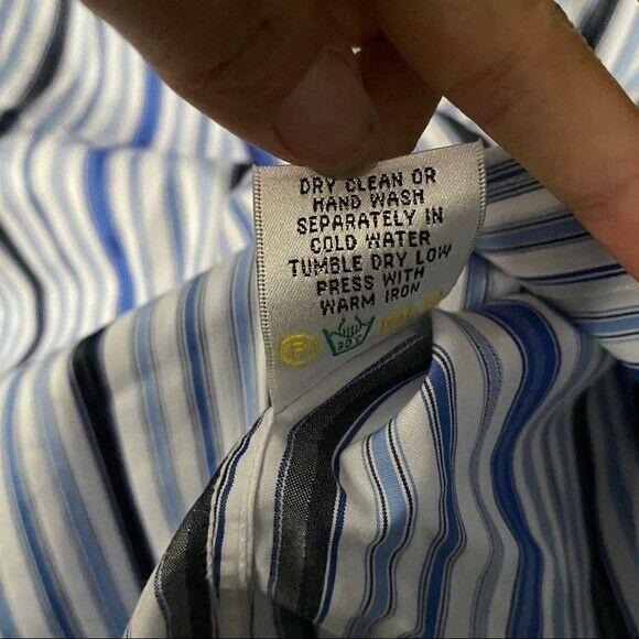 Bugatchi Uomo Contrast Cuff Button Up Shirt Mens Size Medium Striped Floral