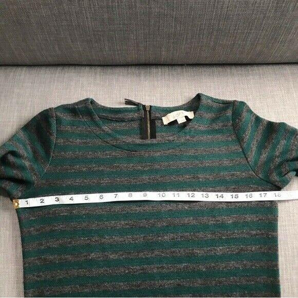 LOFT Striped Sheath Dress 3/4 Sleeves Womens Size XS Green Gray Classic Office