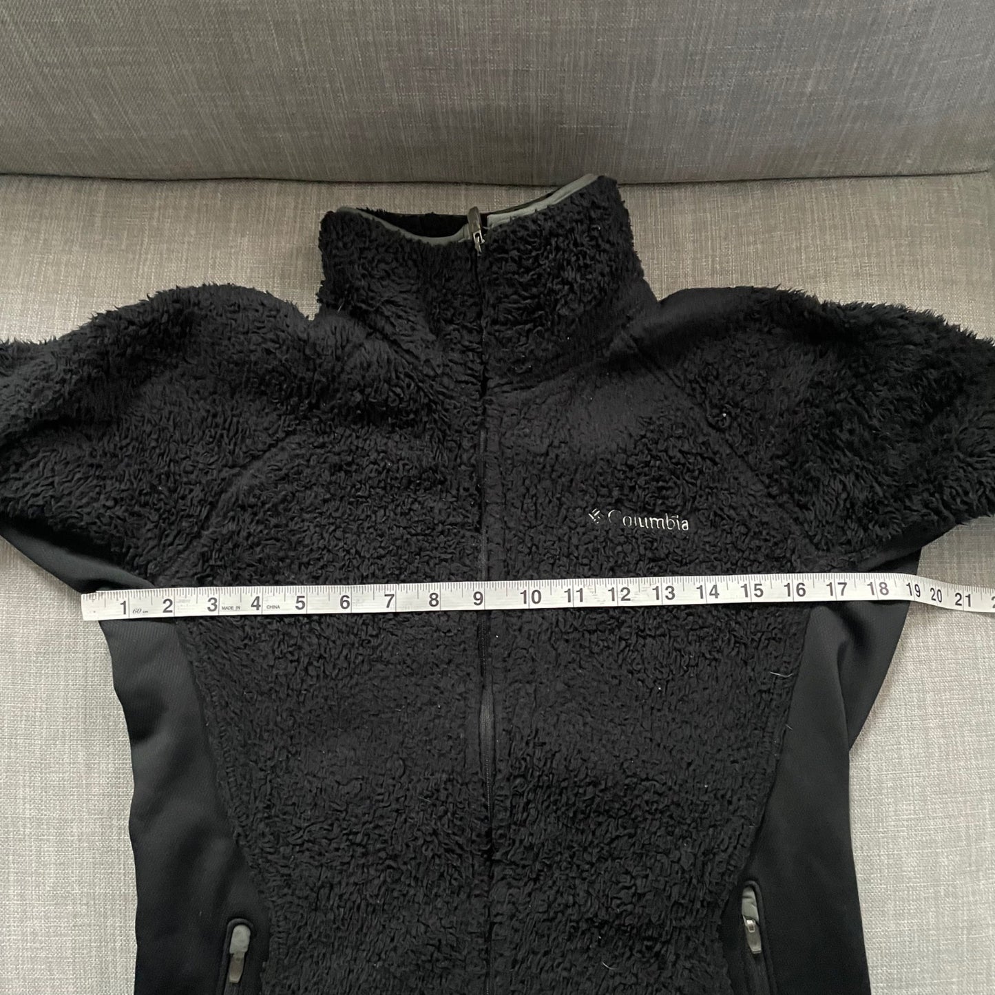 Columbia Black Full Zip Sherpa Sweater Jacket Womens Medium Outdoor Athletic