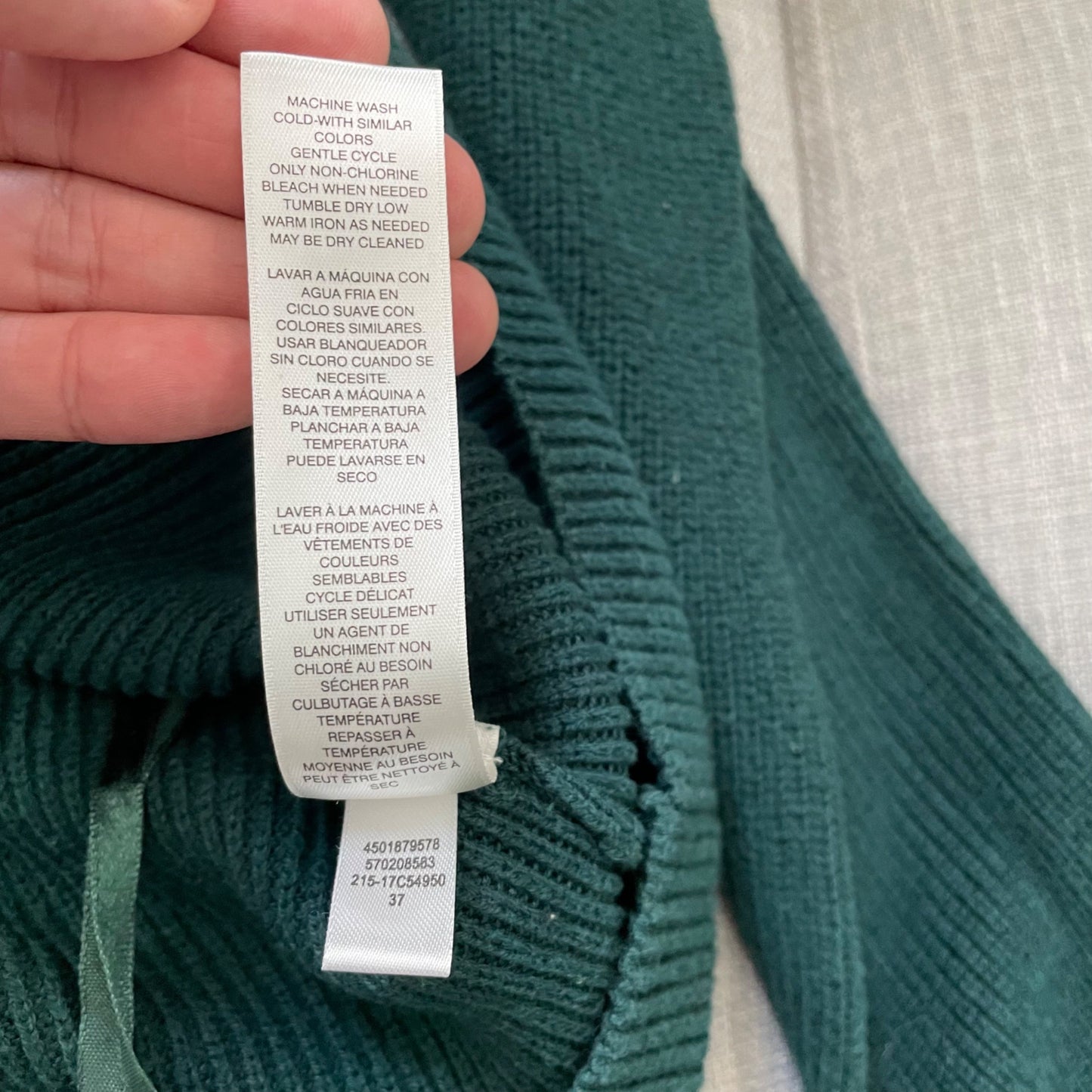 Chico's Knit Cozy Chunky Boho Sweater Fold Over Neck Green Womens Medium Ribbed